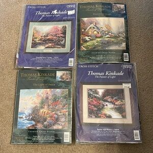 Thomas Kinkade Cross stitch designs bundle of 4 patterns